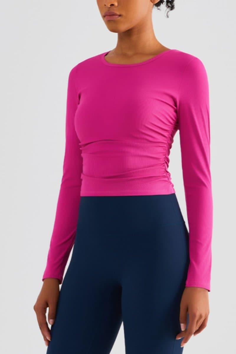 Lightweight Round Neck Long Sleeve Sports Top - Love Culture