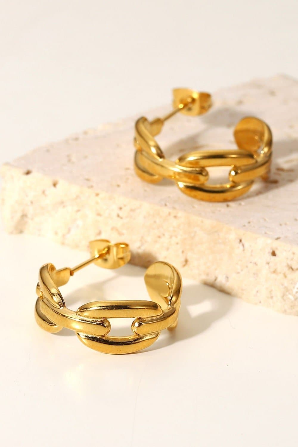 Linked Together Chain C-Hoop Earrings - Love culture store