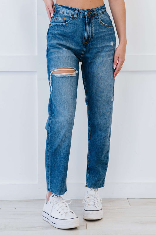 Muselooks Distressed High Waist Boyfriend Jeans - Love culture store