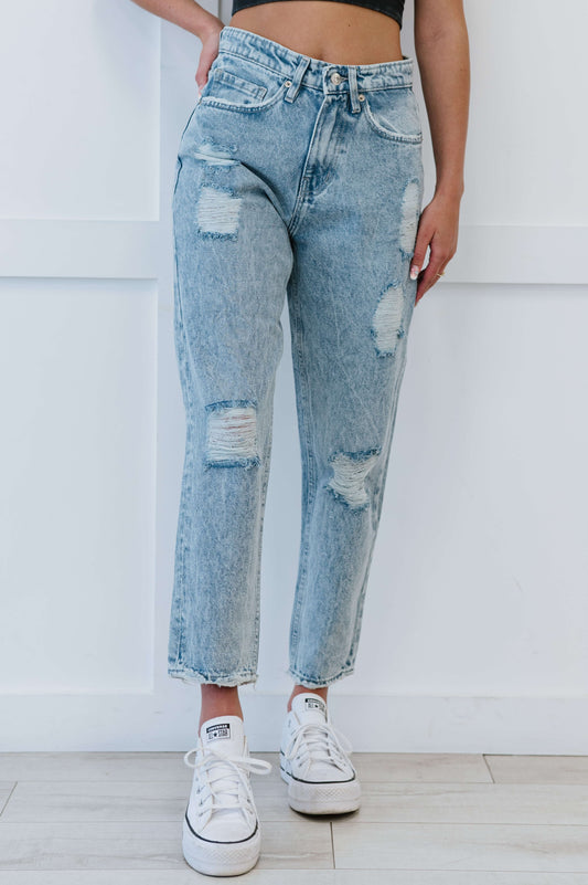 Muselooks Distressed High Waist Mom Jeans - Love culture store