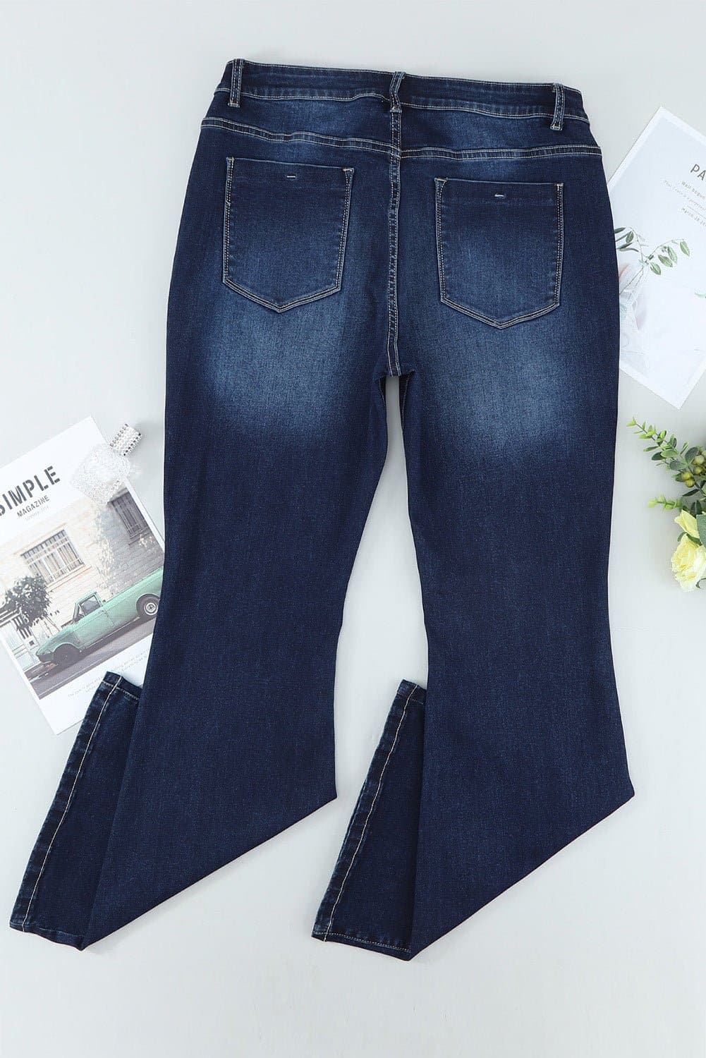 Plus Size Mid-Rise Waist Flare Jeans - Love culture store