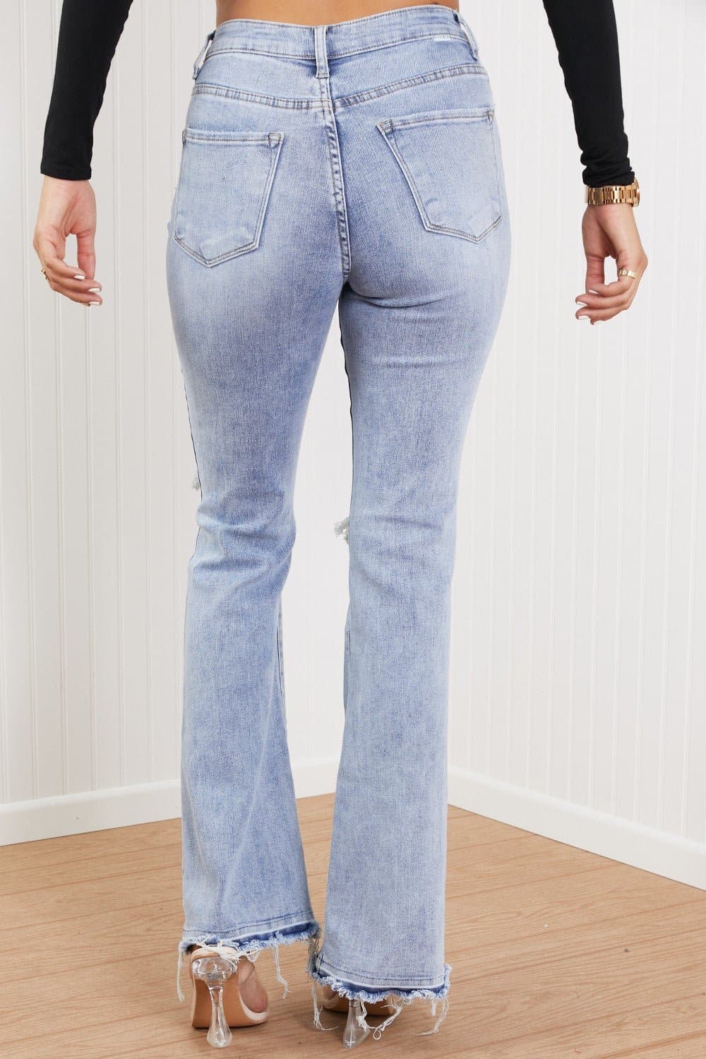 RISEN Valerie Full Size Crossover Flared Jeans - Love culture store