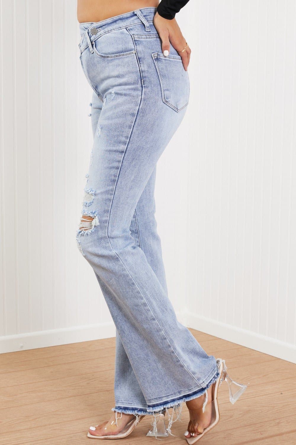 RISEN Valerie Full Size Crossover Flared Jeans - Love culture store