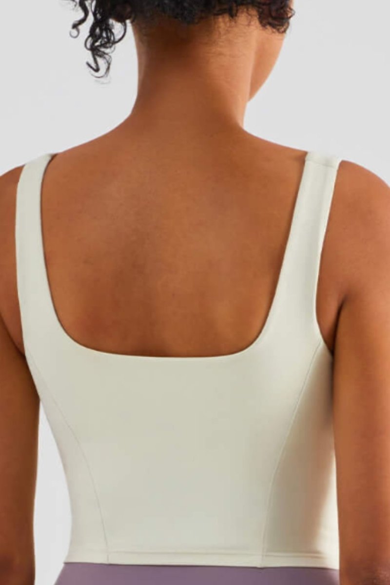 Square Neck Cropped Sports Tank - Love Culture