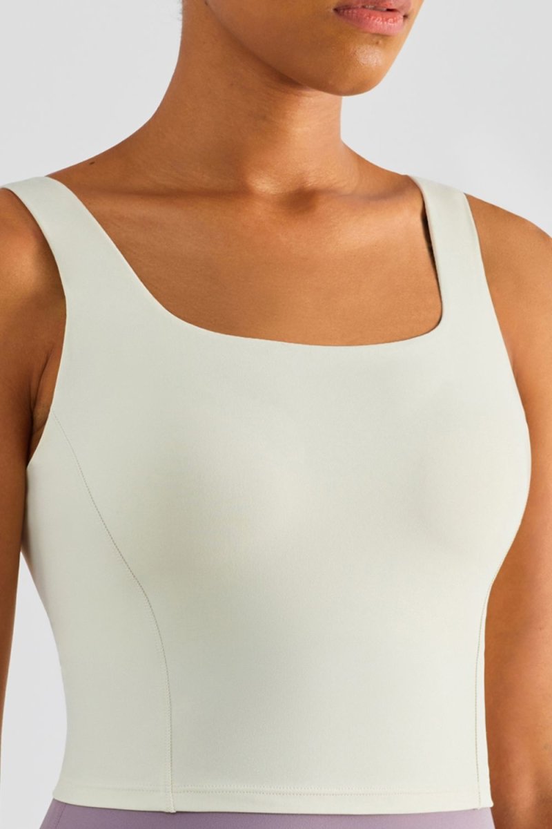 Square Neck Cropped Sports Tank - Love Culture