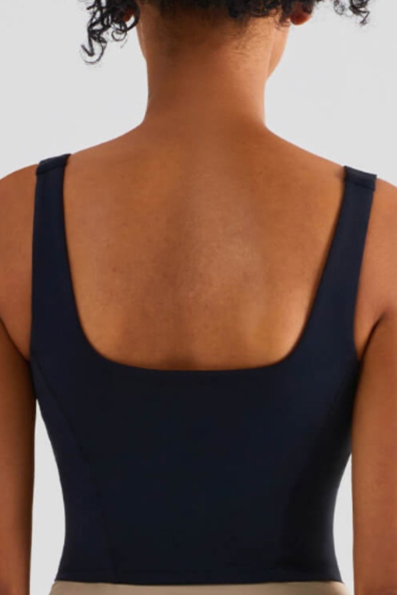 Square Neck Cropped Sports Tank - Love Culture