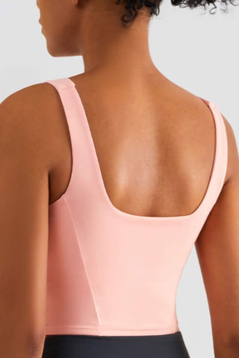 Square Neck Cropped Sports Tank - Love Culture