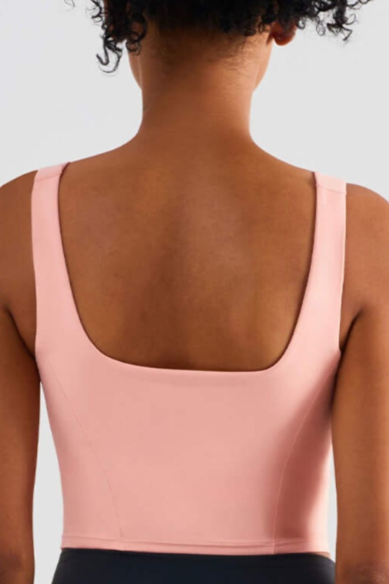 Square Neck Cropped Sports Tank - Love Culture