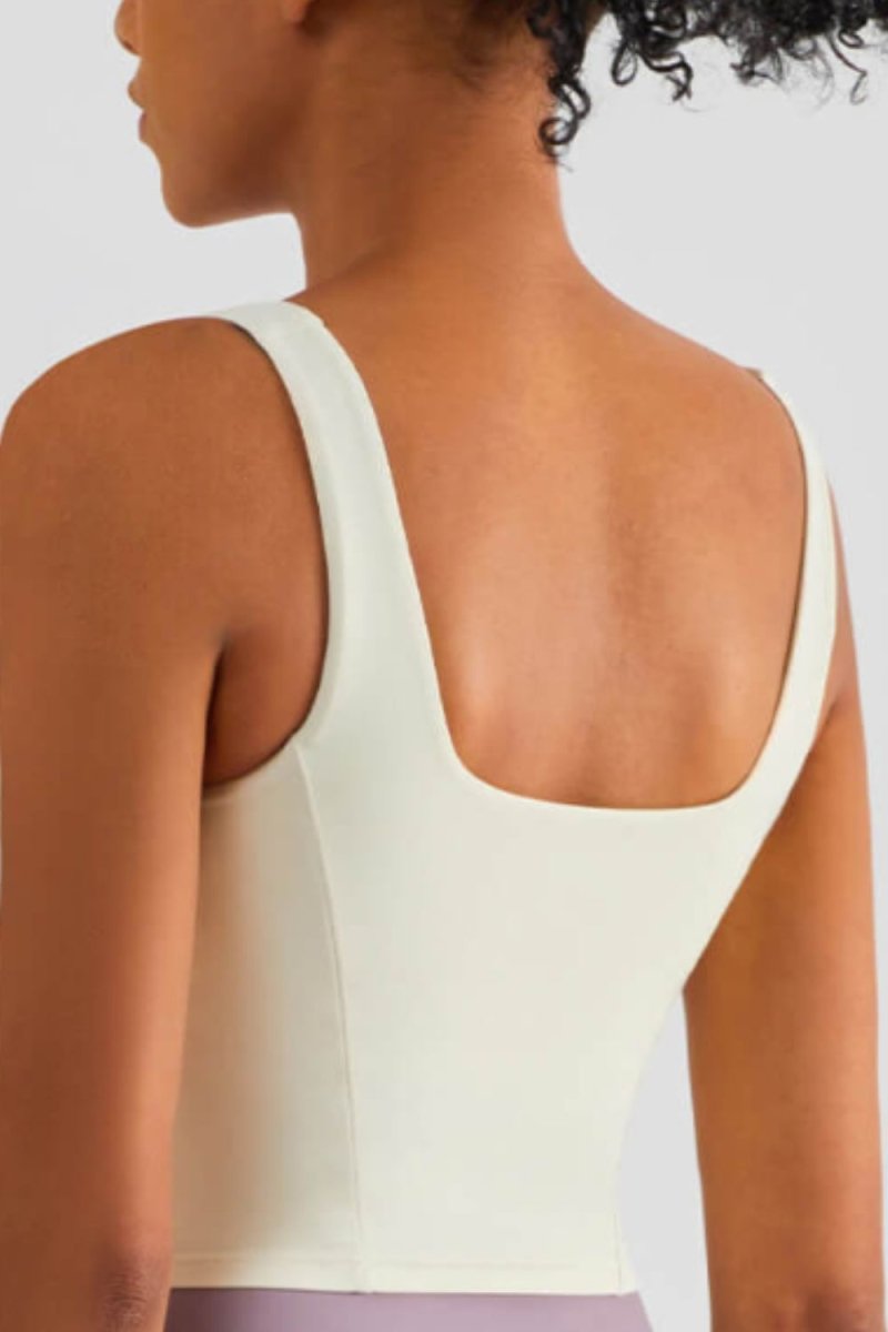 Square Neck Cropped Sports Tank - Love Culture