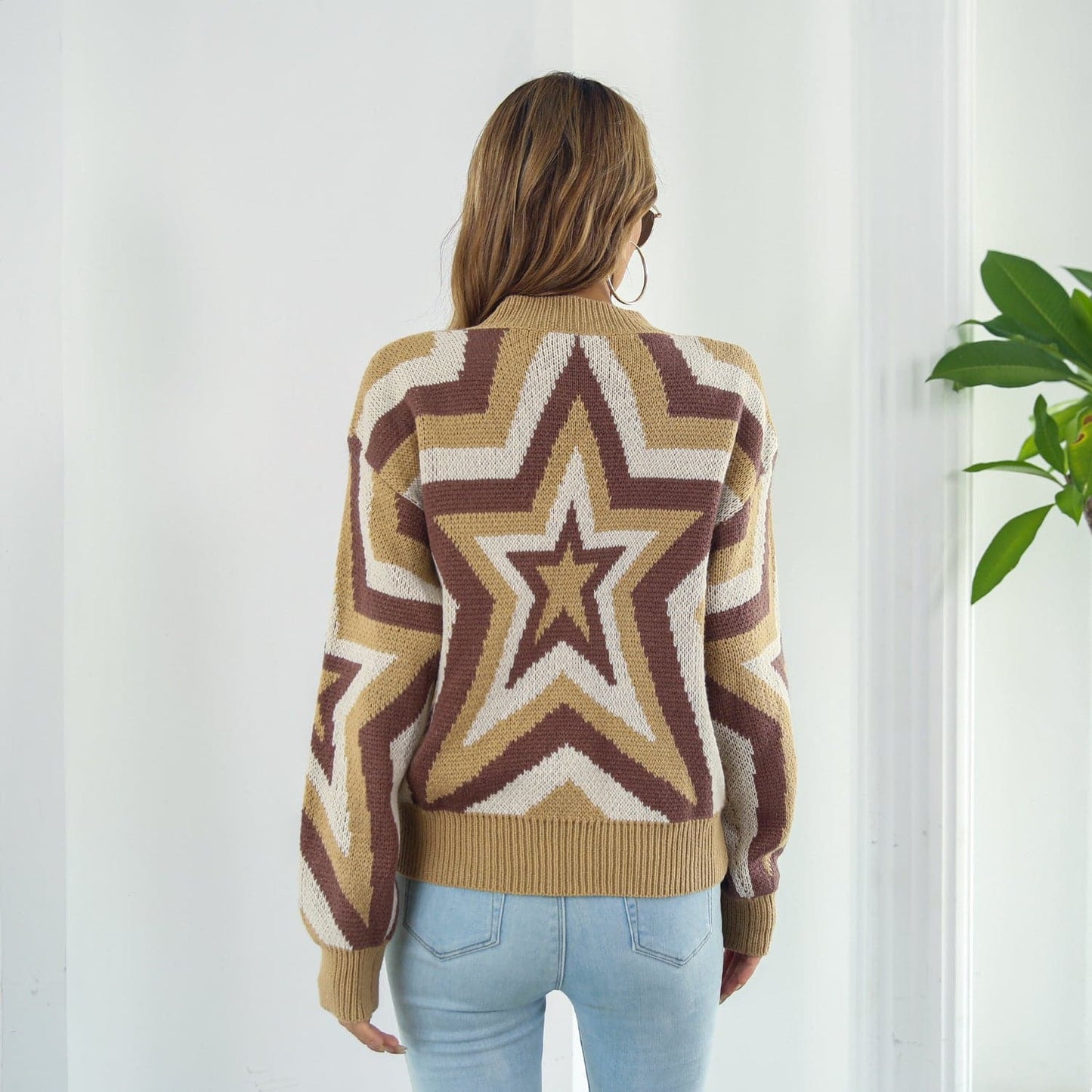 Star Dropped Shoulder Sweater - Love culture store