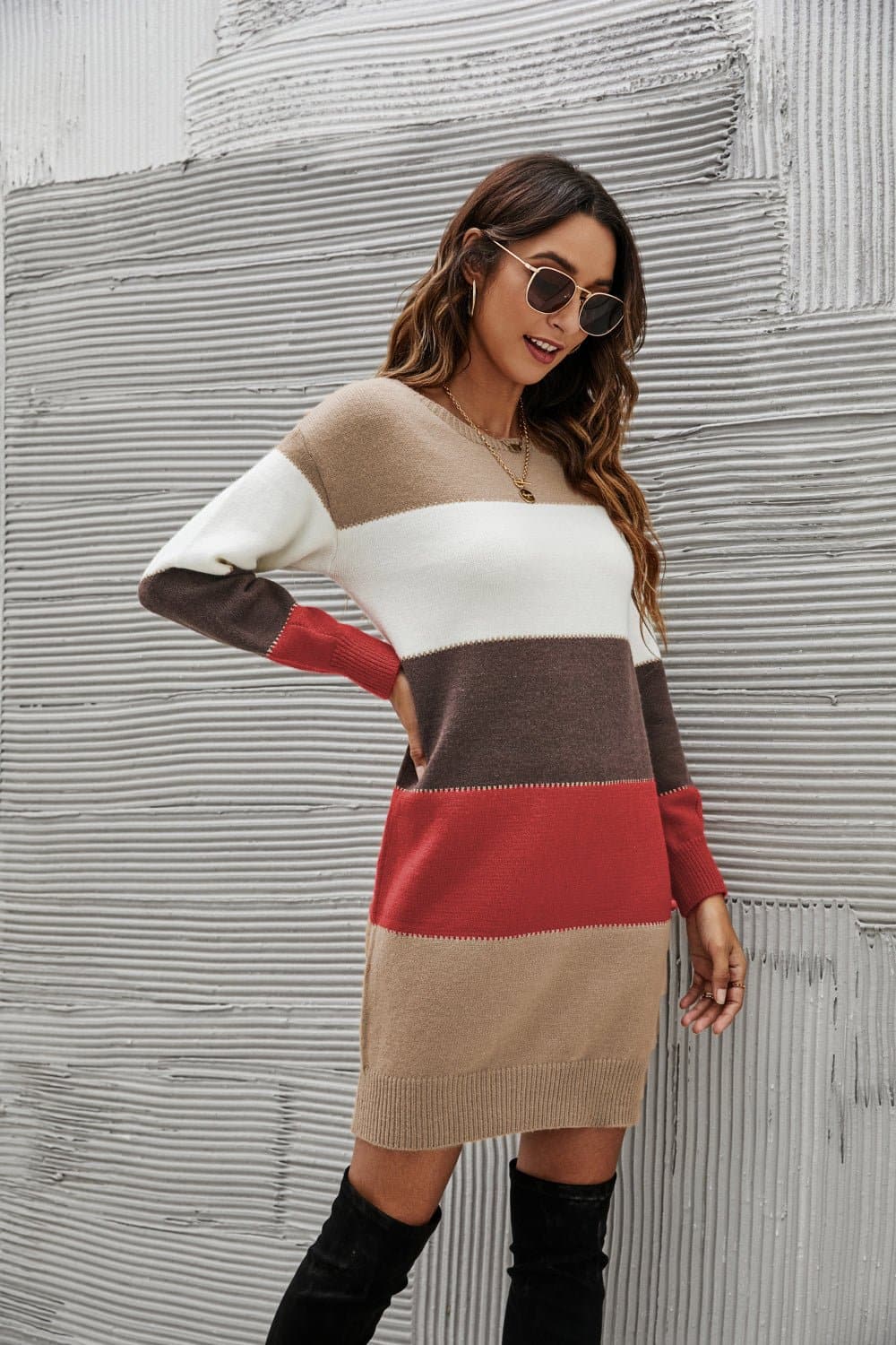 Striped Sweater Dress - Love culture store