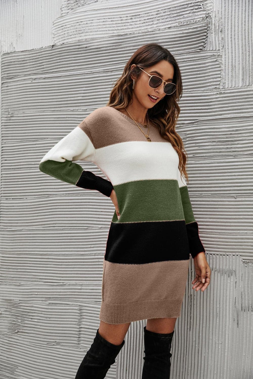 Striped Sweater Dress - Love culture store