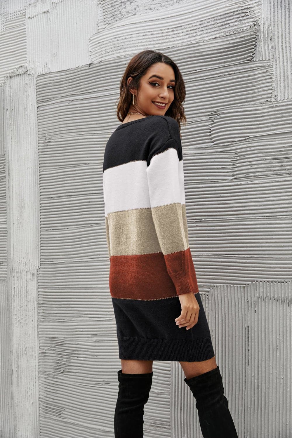 Striped Sweater Dress - Love culture store