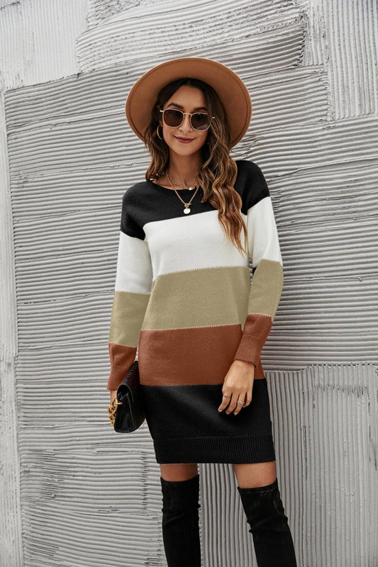 Striped Sweater Dress - Love culture store