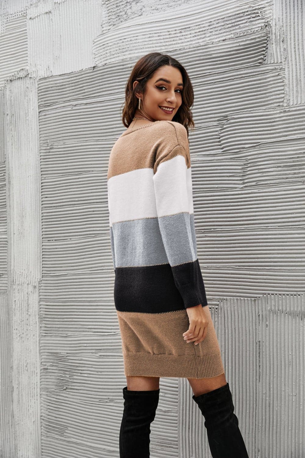 Striped Sweater Dress - Love culture store