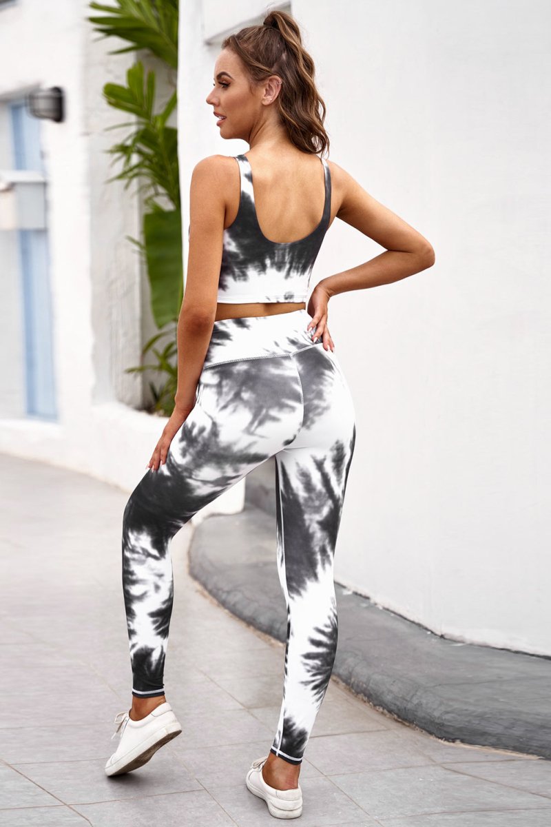 Tie-dye Crop Top and Leggings Set - Love Culture