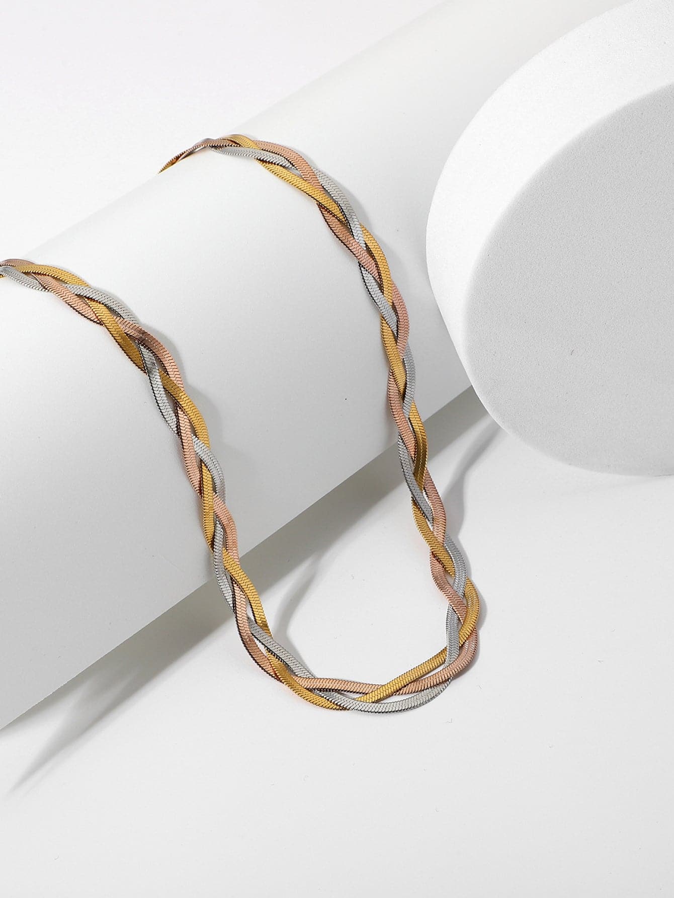 Tricolor Braided Snake Chain Necklace - Love culture store