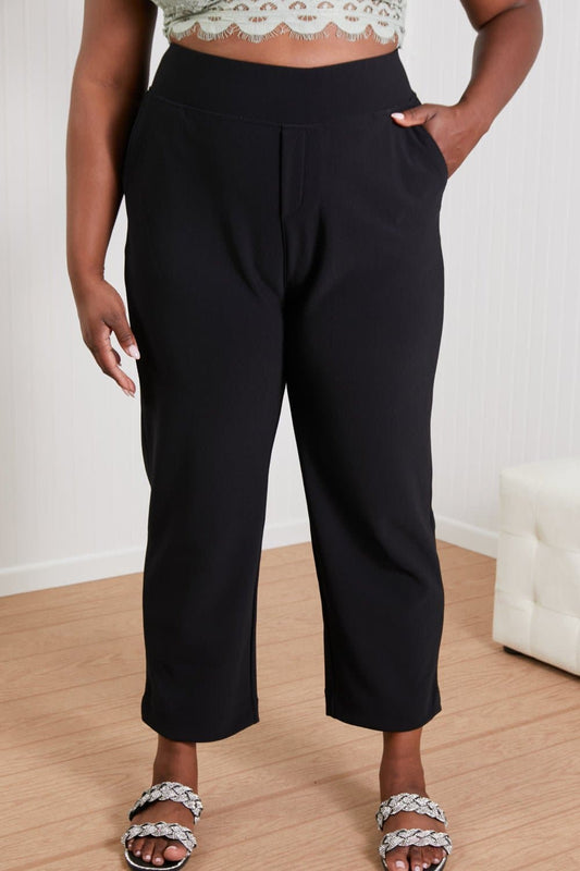 Zenana Always Classy Full Size Cropped Pants in Black - Love culture store