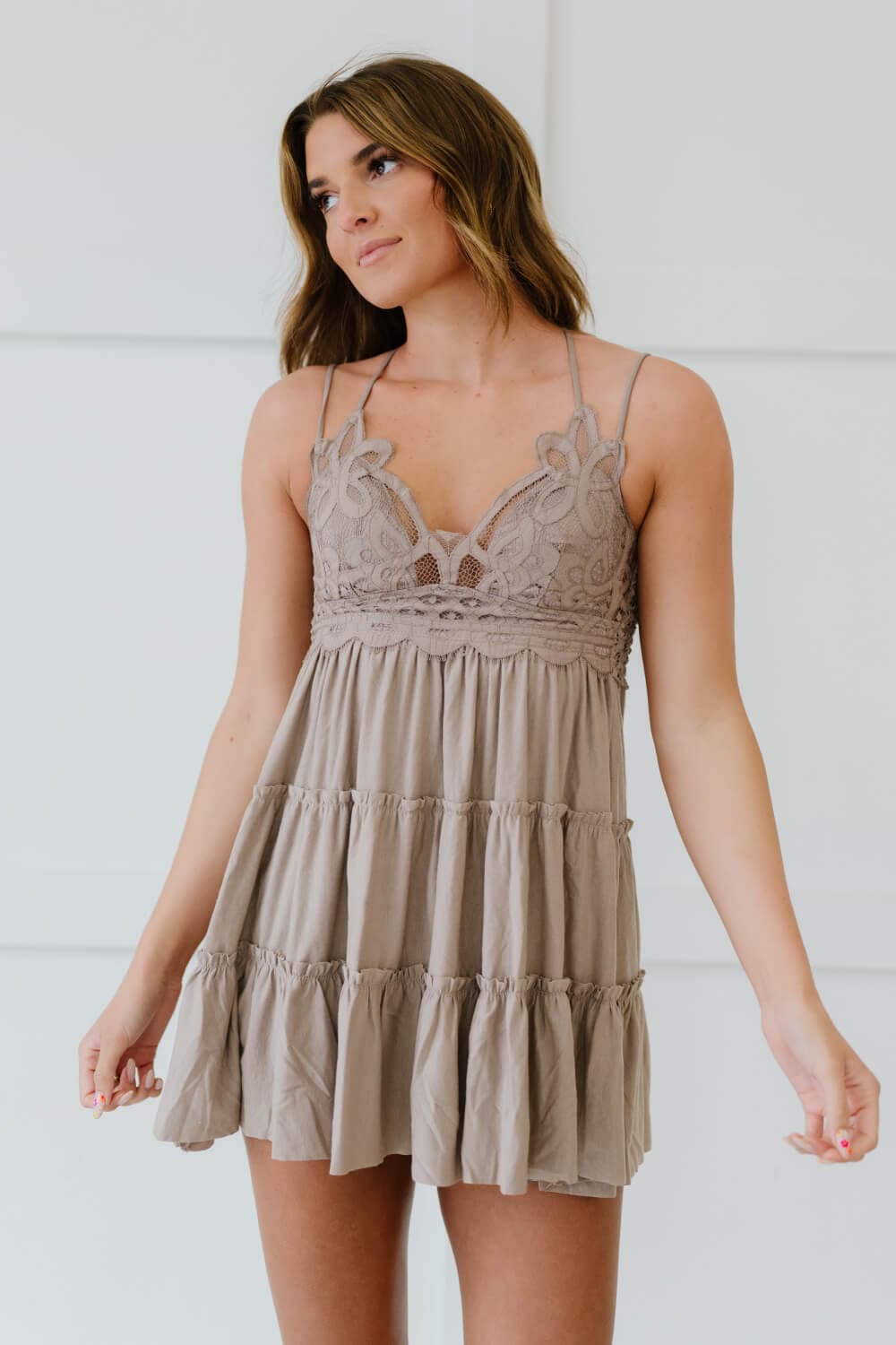 Zenana Cross My Heart Full Size Lace Cami in Ash Mocha - Love culture store